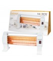 Estufa peana de Cuarzo BARAM Max. 1200W 3 Tubos Blanco