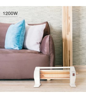 Estufa peana de Cuarzo BARAM Max. 1200W 3 Tubos Blanco