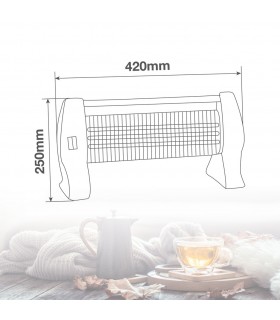 Estufa peana de Cuarzo BARAM Max. 1200W 3 Tubos Negro