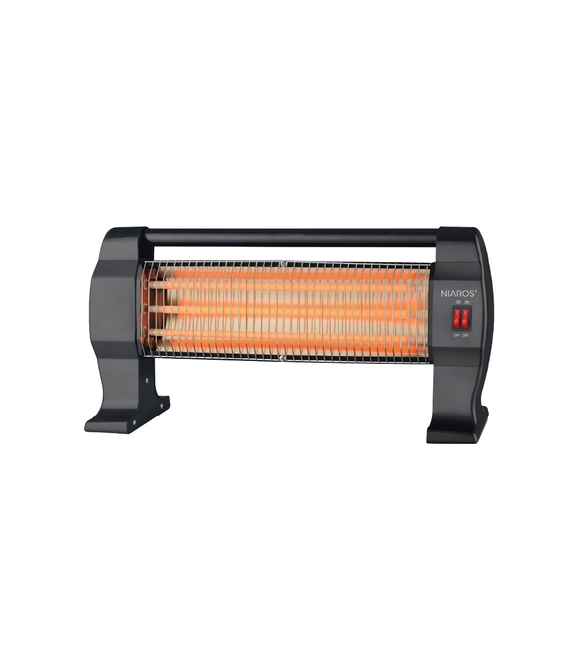 Estufa peana de Cuarzo BARAM Max. 1200W 3 Tubos Negro