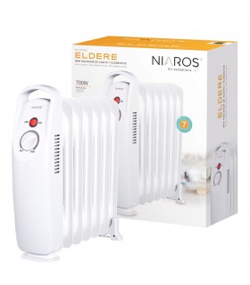 Radiador de Aceite Mini ELDERE 700W Blanco 7 Elementos