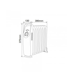 Radiador de Aceite Mini ELDERE 1000W Blanco 9 Elementos