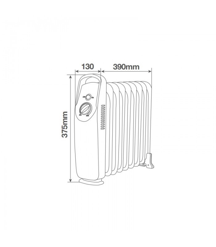 Radiador de Aceite Mini ELDERE 1000W Blanco 9 Elementos