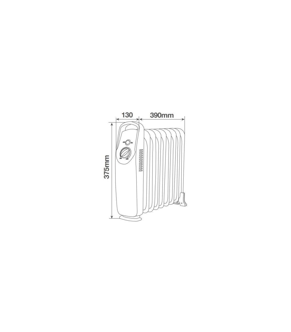 Radiador de Aceite Mini ELDERE 1000W Blanco 9 Elementos