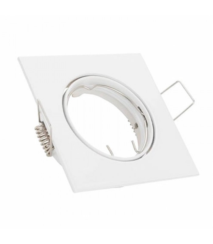 Aro Blanco Empotrable Basculante Cuadrado