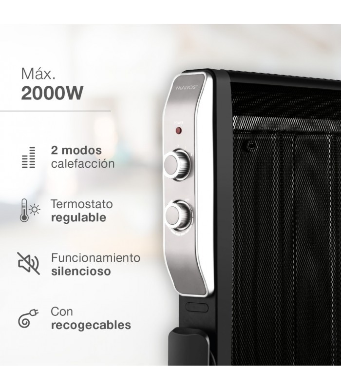 Radiador de Mica SENBAG 2000W Negro