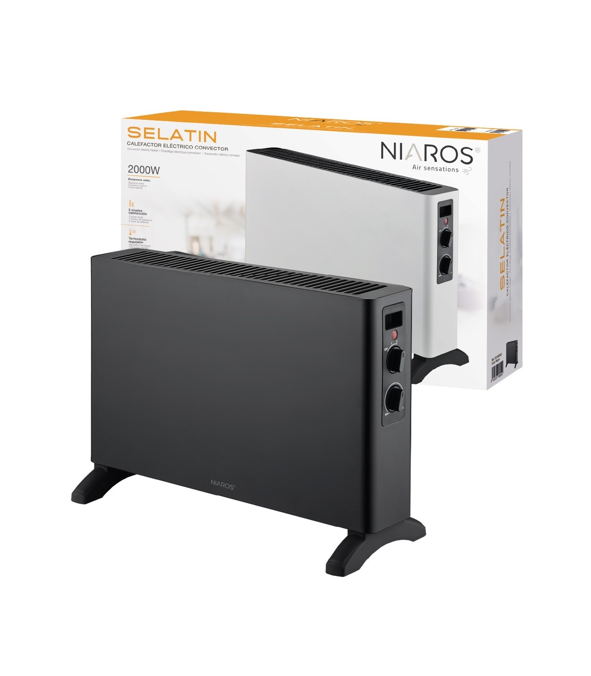 Calefactor Convector SELATIN Negro 2000W
