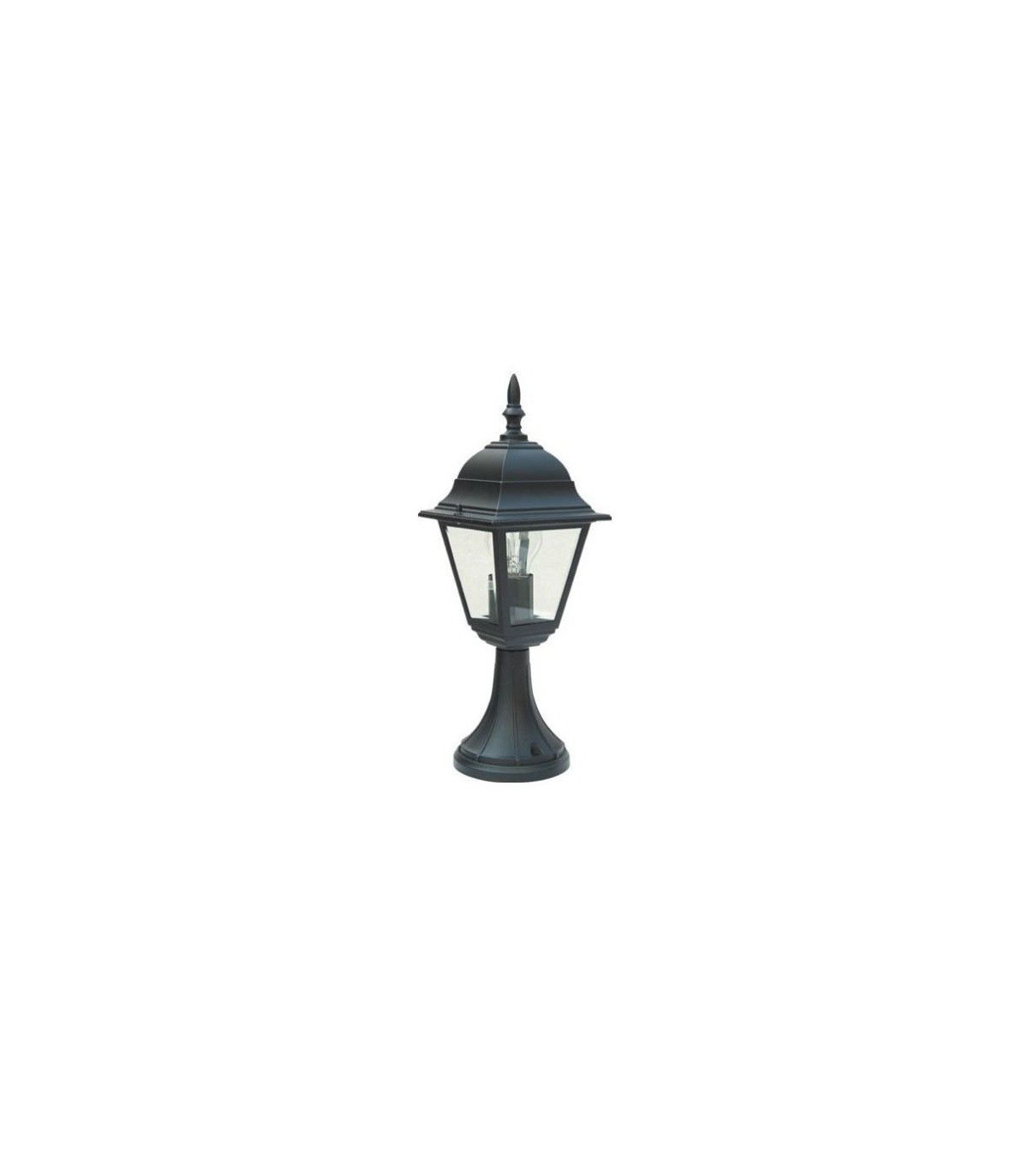 Farol aluminio sobremuro E27 IP44 Negro