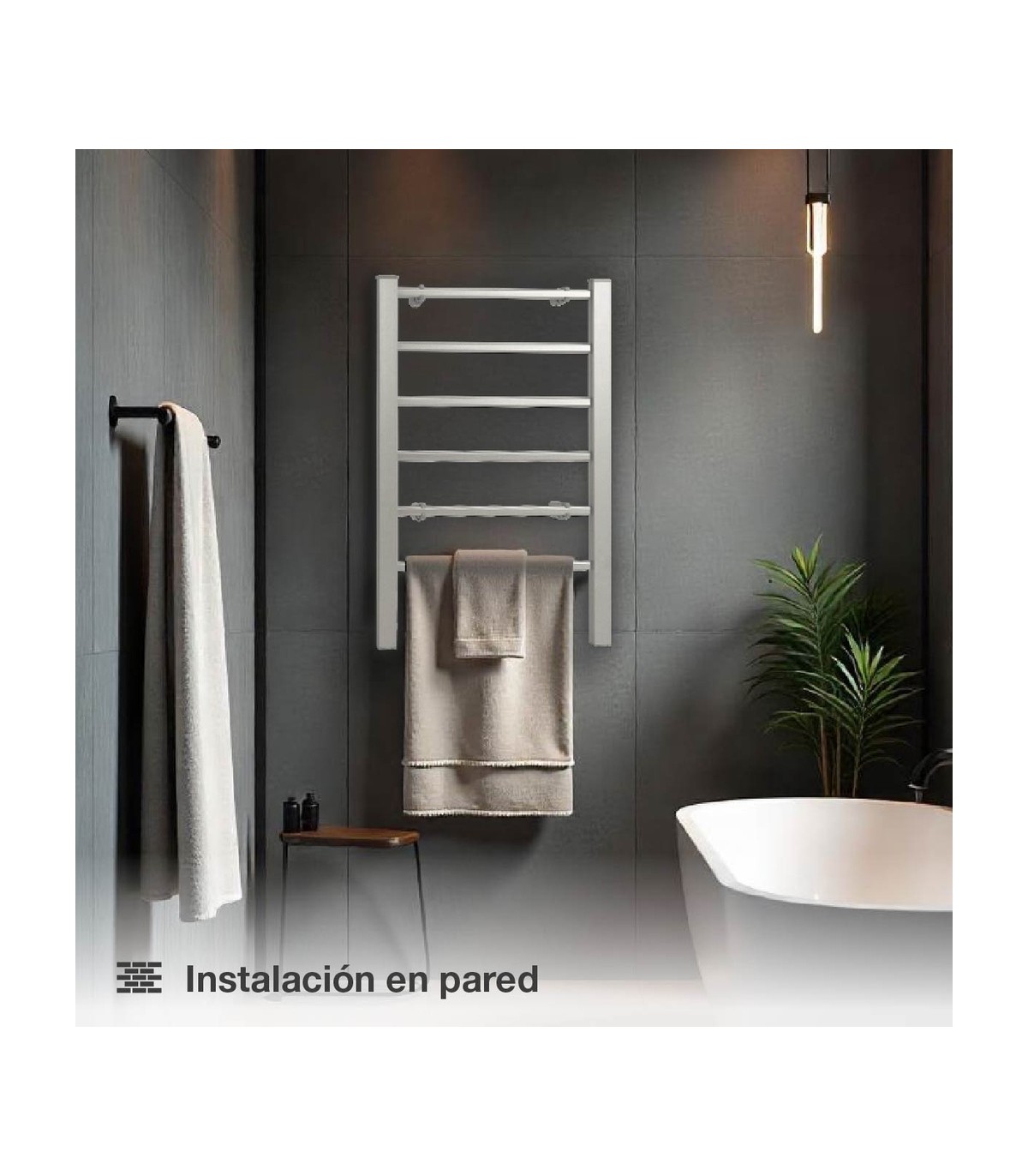 Toallero Eléctrico 2en1 HADIM Blanco 100W IPX4 Con Temporizador