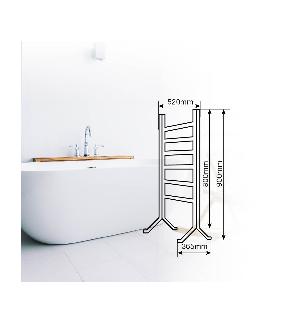 Toallero Eléctrico 2en1 HADIM Blanco 100W IPX4 Con Temporizador