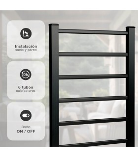 Toallero Eléctrico 2en1 HADIM Negro 100W IPX4 Con Temporizador