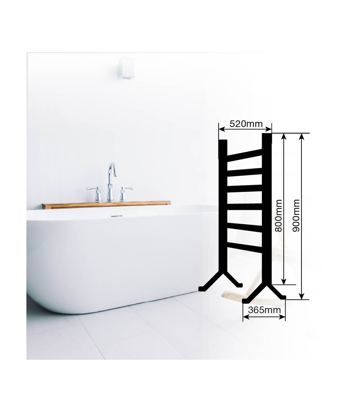 Toallero Eléctrico 2en1 HADIM Negro 100W IPX4 Con Temporizador