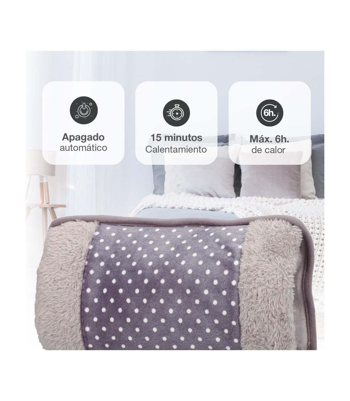 Bolsa de agua caliente eléctrica Maldan Morado 400W