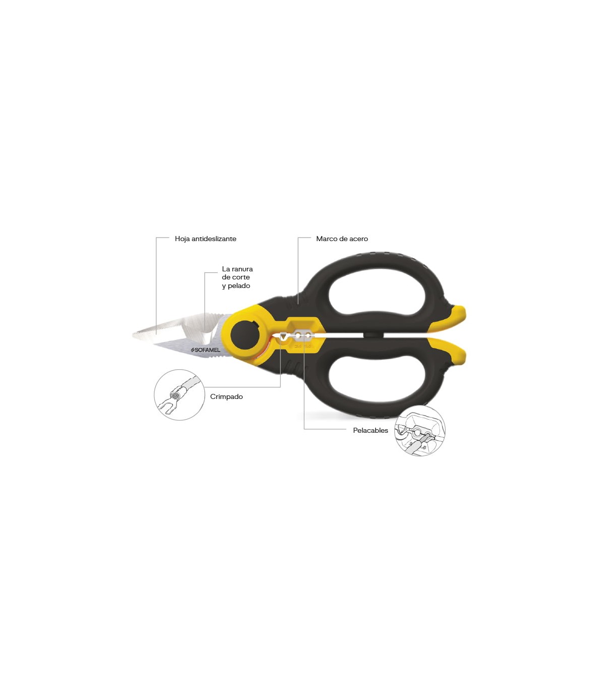 Tijeras de electricista Triple Función TS-50 SOFAMEL
