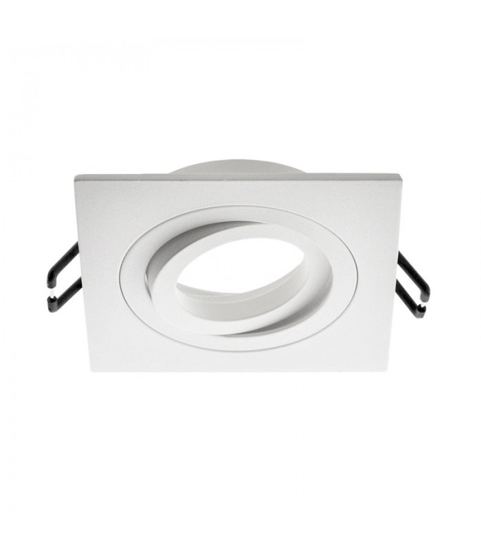 Aro Cuadrado Basculante Elegance GU10 Blanco Arena