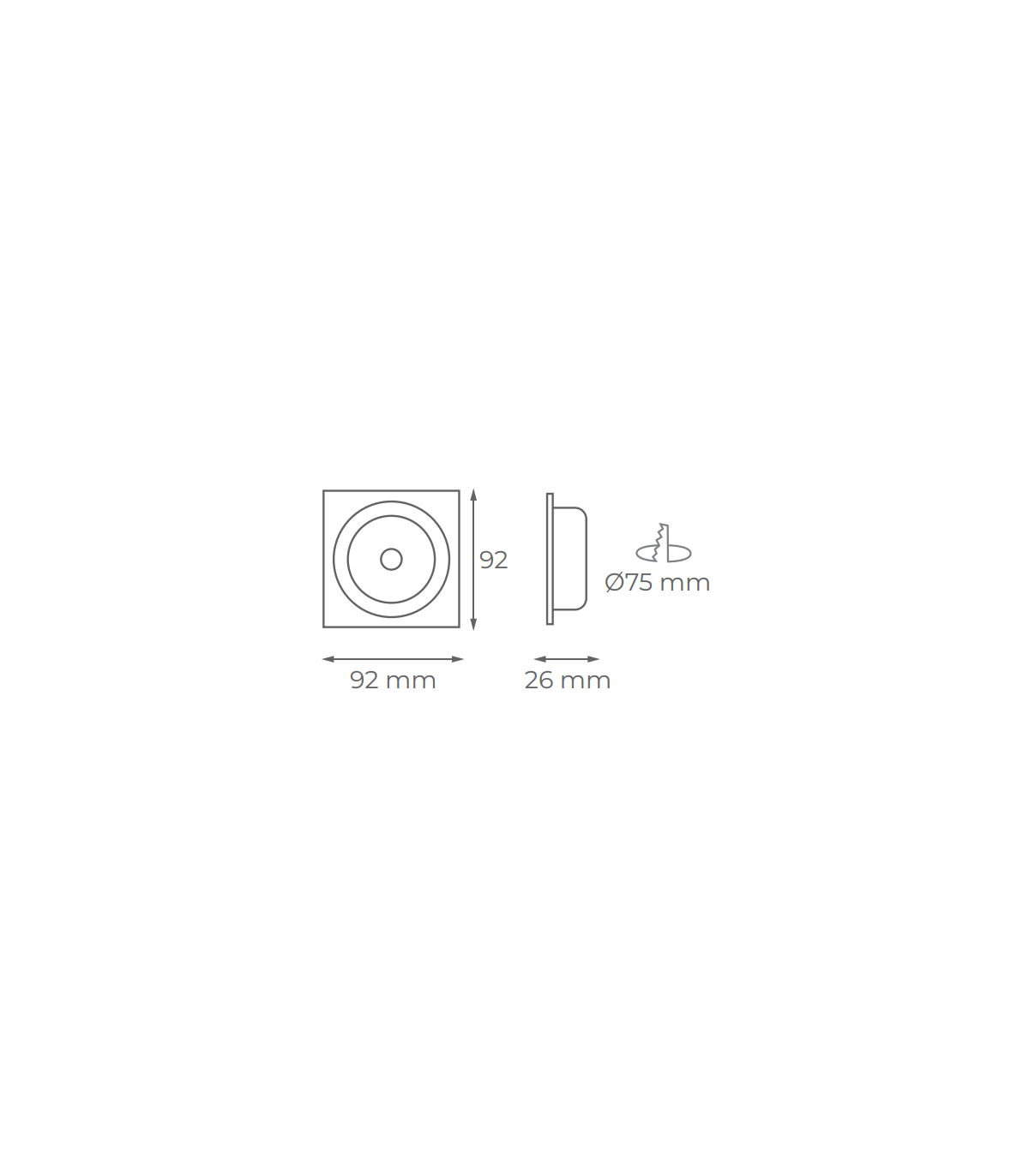 Aro Cuadrado Basculante Elegance GU10 Blanco Arena