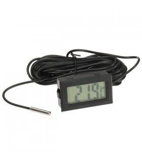 Termómetro digital con pantalla LCD -50ºC/100ºC Negro y sonda 5 metros