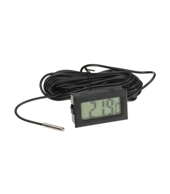 Termómetro digital con pantalla LCD -50ºC/100ºC Negro y sonda 5 metros