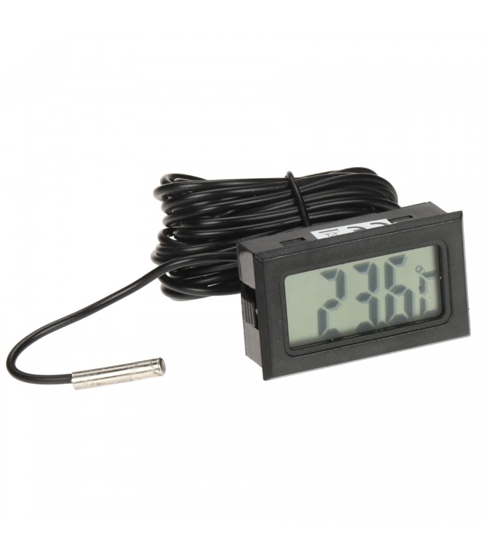 Termómetro digital con pantalla LCD -50ºC/100ºC Negro y sonda 3 metros