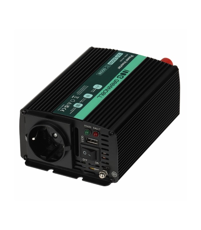 Convertidor inversor de corriente para coche Green Cell® de 12V a 230V 300W/600W