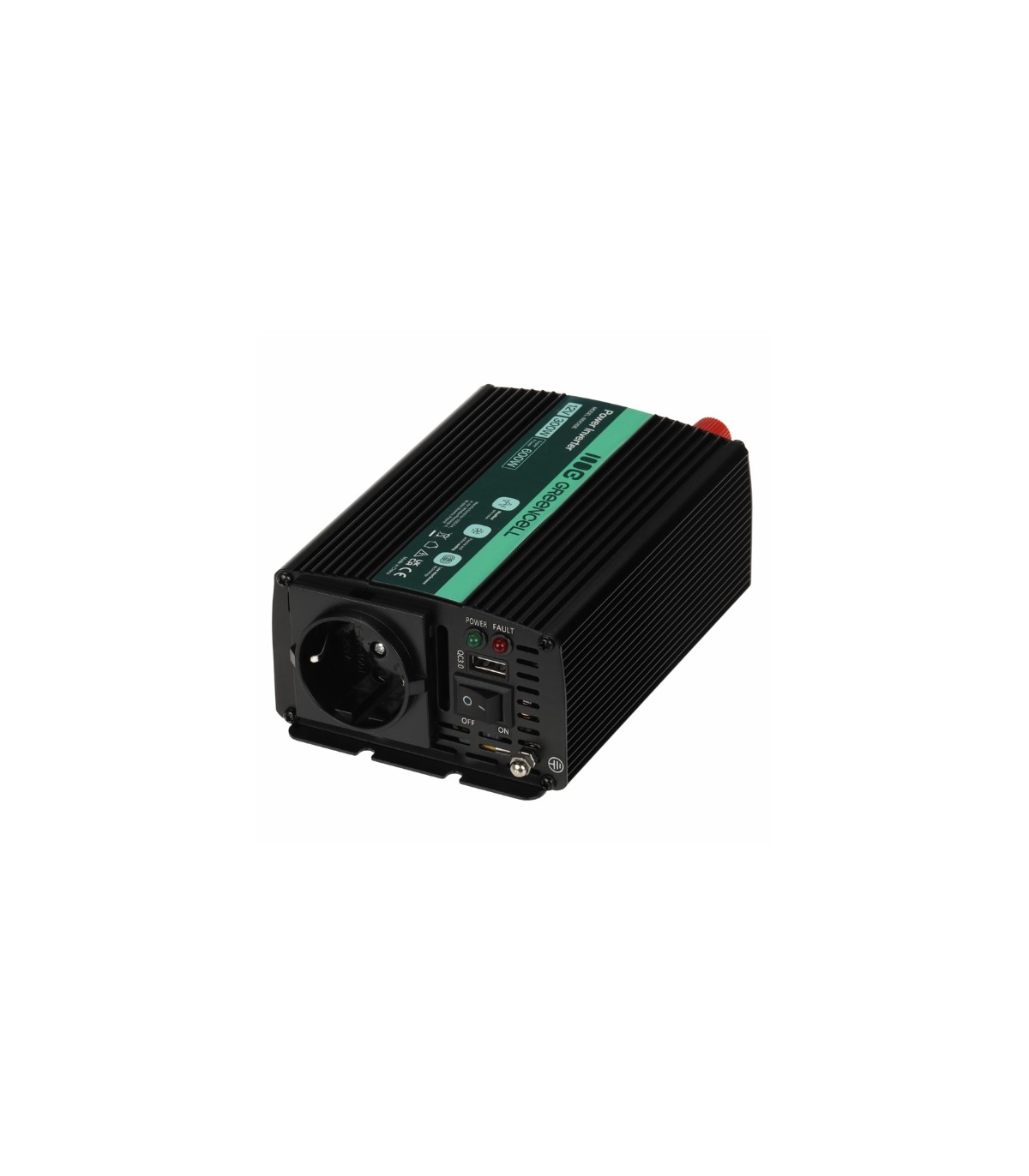 Convertidor inversor de corriente para coche Green Cell® de 12V a 230V 300W/600W