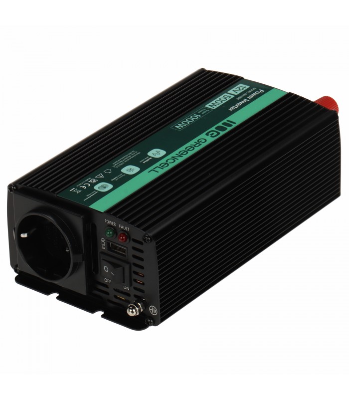 Convertidor inversor de corriente para coche Green Cell® de 12V a 230V 500W/1000W