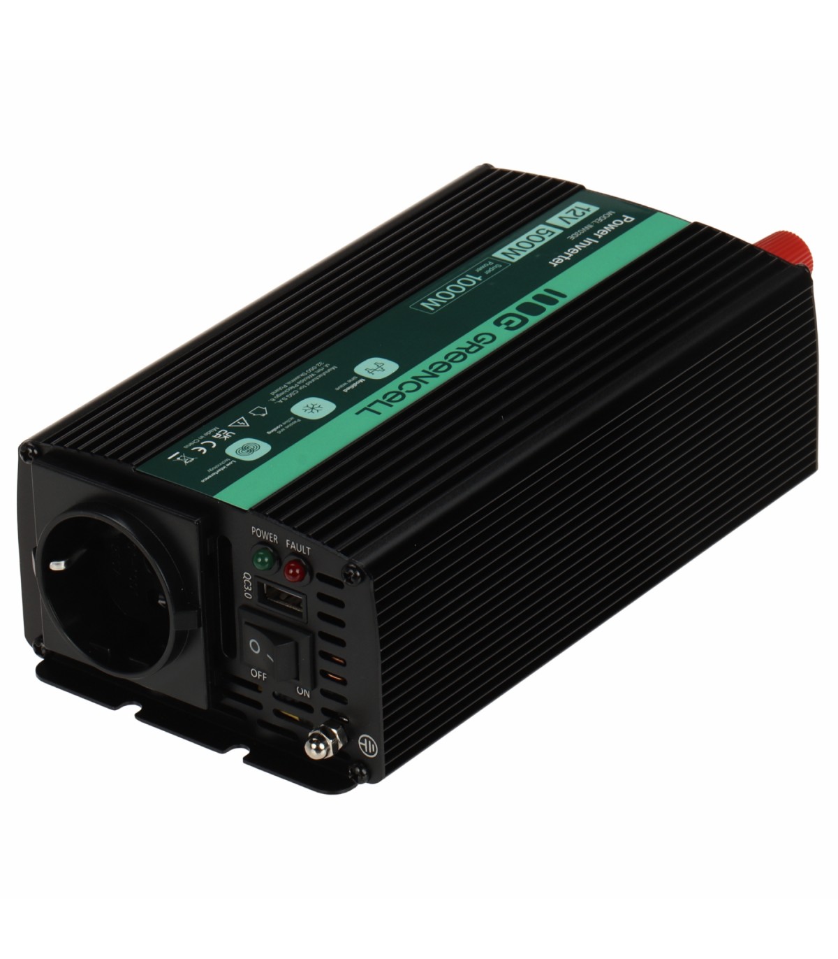 Convertidor inversor de corriente para coche Green Cell® de 12V a 230V 500W/1000W