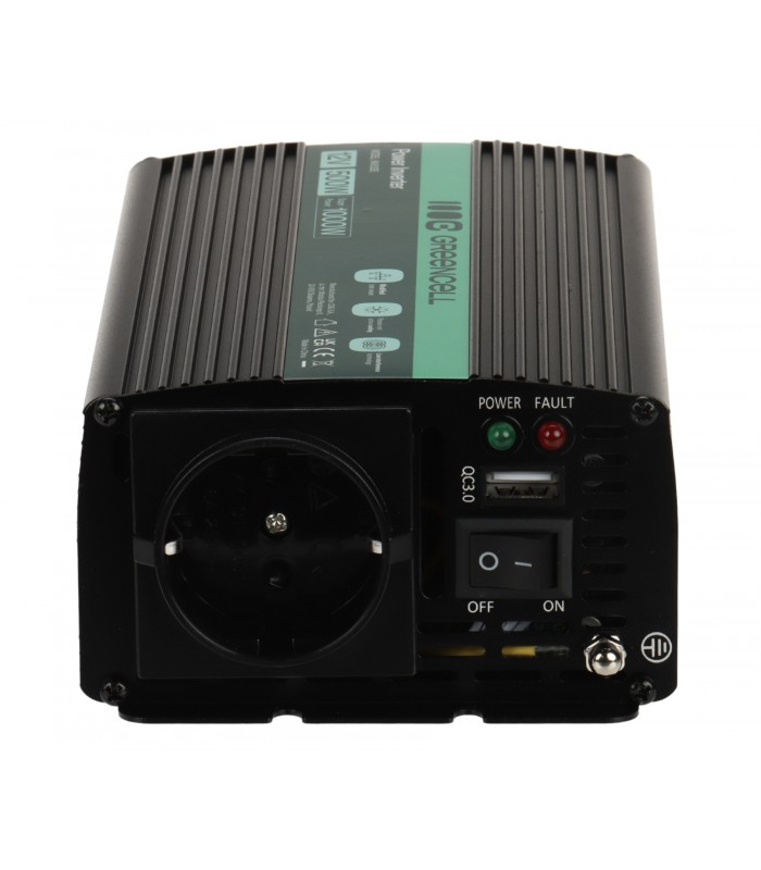 Convertidor inversor de corriente para coche Green Cell® de 12V a 230V 500W/1000W