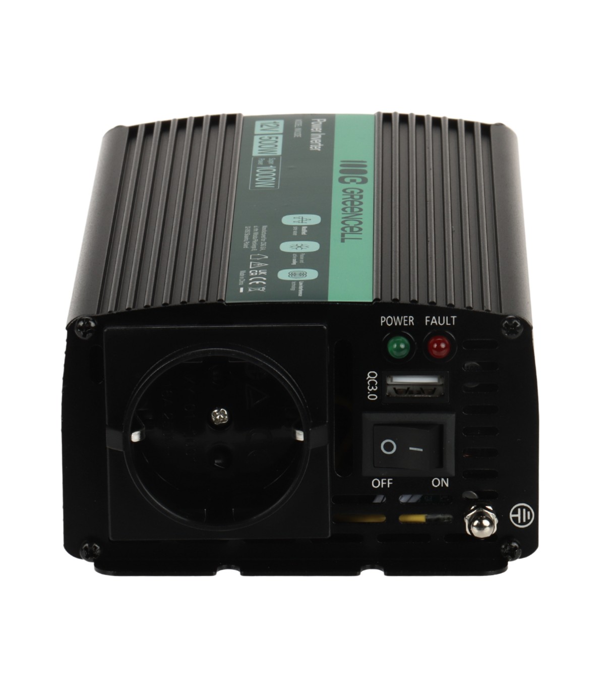 Convertidor inversor de corriente para coche Green Cell® de 12V a 230V 500W/1000W