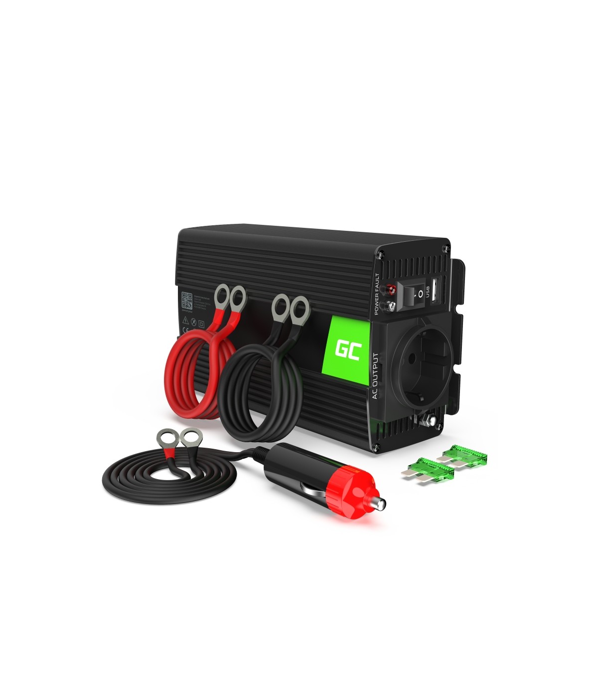 Convertidor inversor de corriente para coche Green Cell® de 12V a 230V 500W/1000W