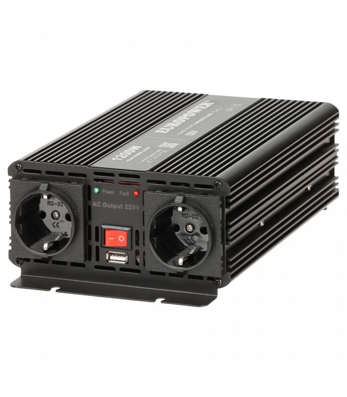 Convertidor inversor de corriente para coche EUROPOWER® de 12V a 230V 1200W/2400W
