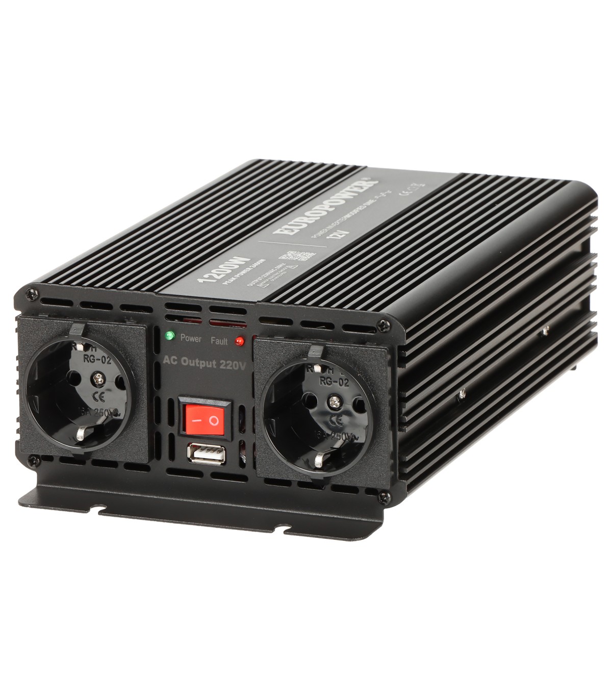 Convertidor inversor de corriente para coche EUROPOWER® de 12V a 230V 1200W/2400W