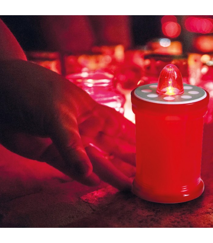 Vela luminosa decorativa LED 2xAA Rojo
