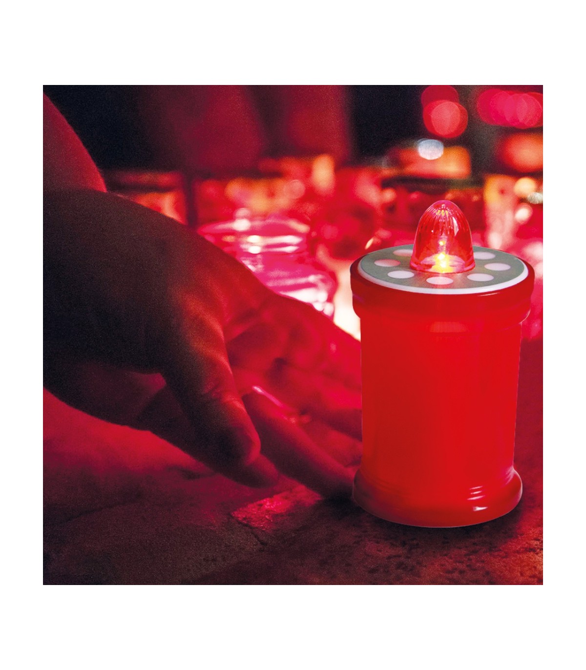 Vela luminosa decorativa LED 2xAA Rojo