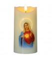 Vela decorativa LED religiosa Virgen María 3xAA Luz cálida