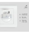 Detector Movimiento Empotrable Mecanismo NEKATI 9m 300W/150W 160º IP20
