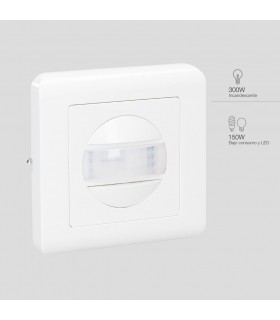 Detector Movimiento Empotrable Mecanismo NEKATI 9m 300W/150W 160º IP20