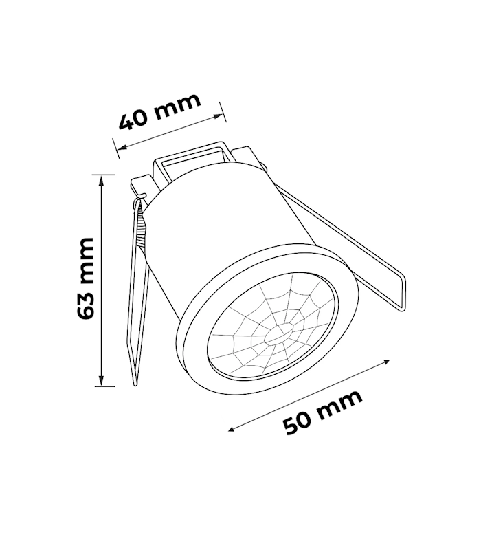 Detector Movimiento Mini Empotrable 6m 800W/400W 360º IP20