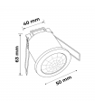 Detector Movimiento Mini Empotrable 6m 800W/400W 360º IP20