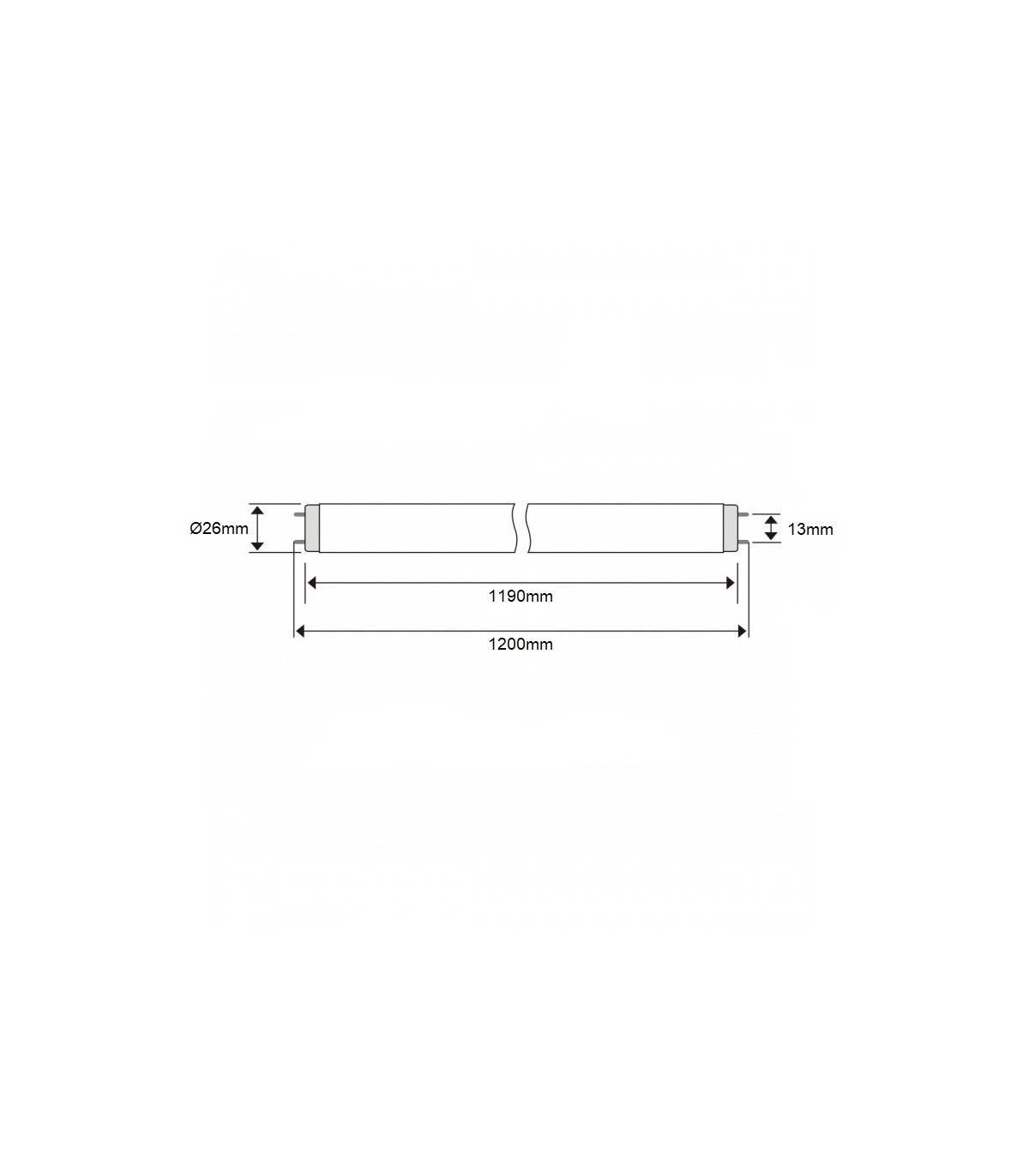 Tubo fluorescente T8 Standard 36W G13 120cm