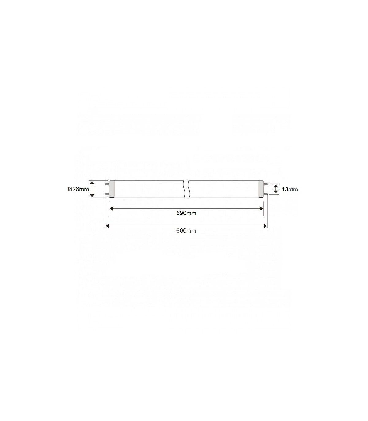 Tubo fluorescente T8 Standard 18W G13 60cm