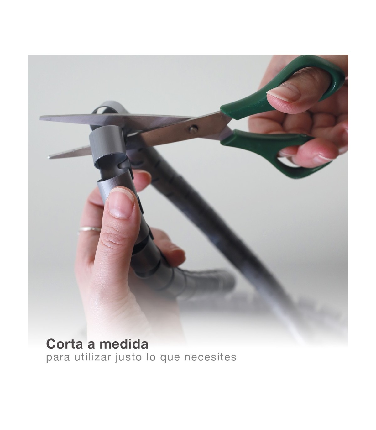 Organizador De Cables 25mm 2.5m Helicoidal gris