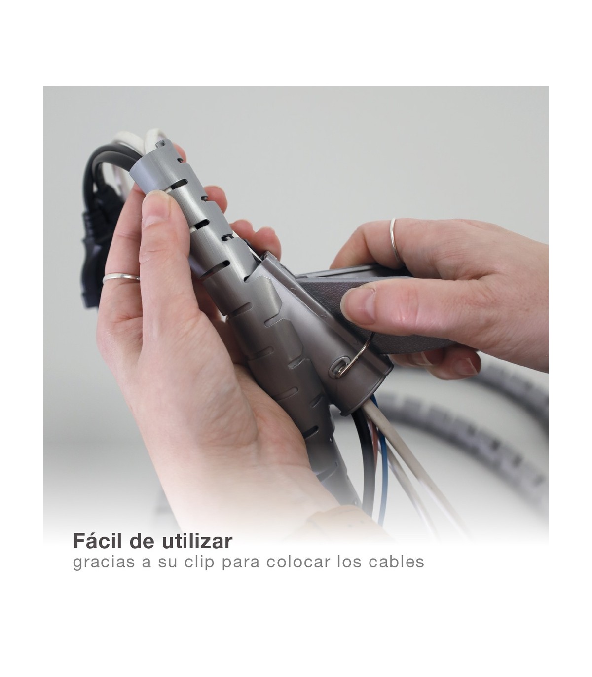 Organizador De Cables 25mm 2.5m Helicoidal gris