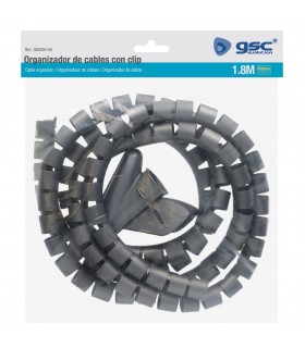 Organizador De Cables 20mm 1.8m Helicoidal gris
