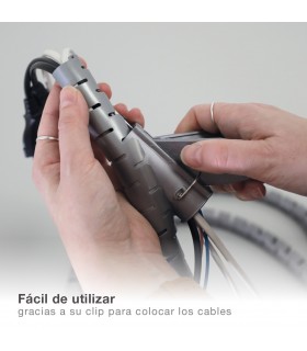 Organizador De Cables 20mm 1.8m Helicoidal gris