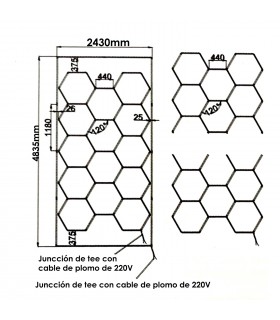 Regleta Led Hexagonal Panel Abeja 600W 72000Lm