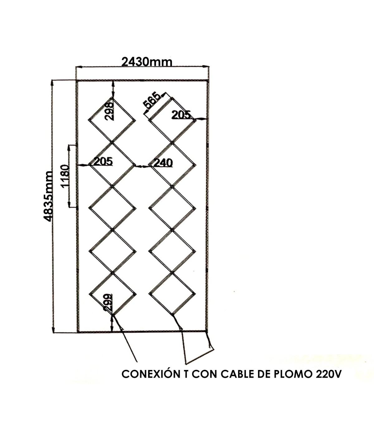 Regleta Led Hexagonal Rombo 510W 61200Lm