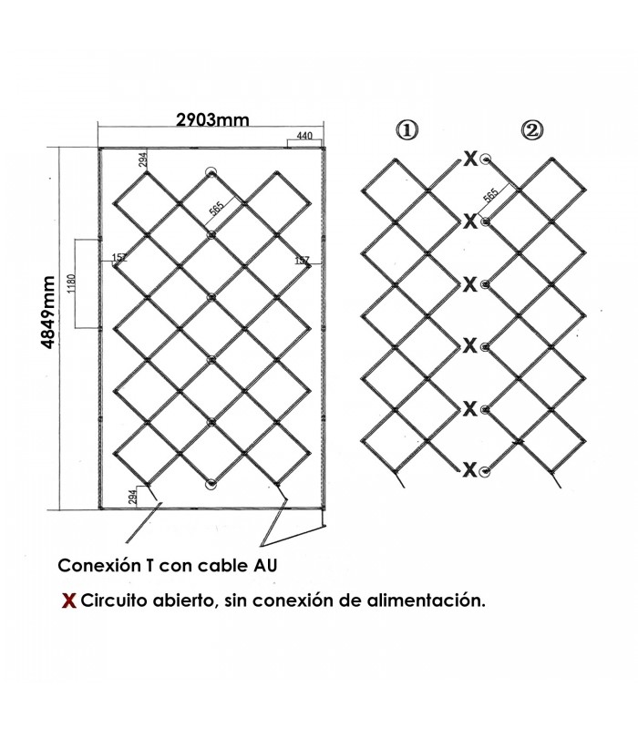 Regleta Led Hexagonal Rombo 680W 81600Lm