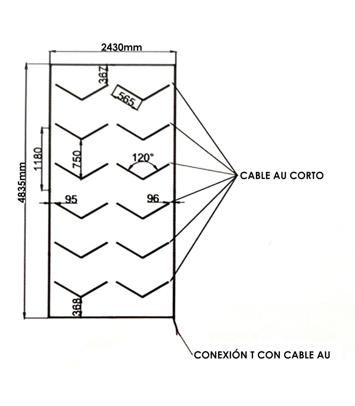 Regleta Led Hexagonal Doble Angulo 380W 41600Lm