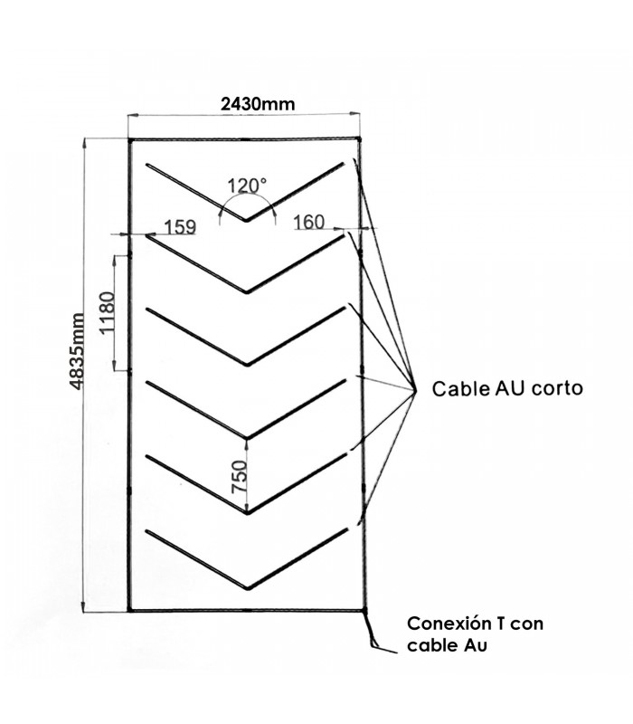 Regleta Led Hexagonal Angulo 384W 46080Lm